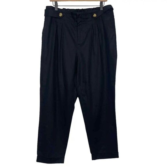 NWT Laundry by Shelli Segal straight leg, cuffed hem black pants.  Size 8 - Picture 1 of 9